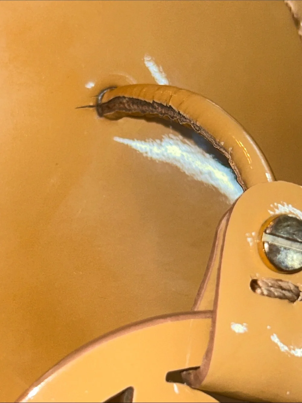 Tory Burch Patent Leather Logo Thong Sandals in Beige